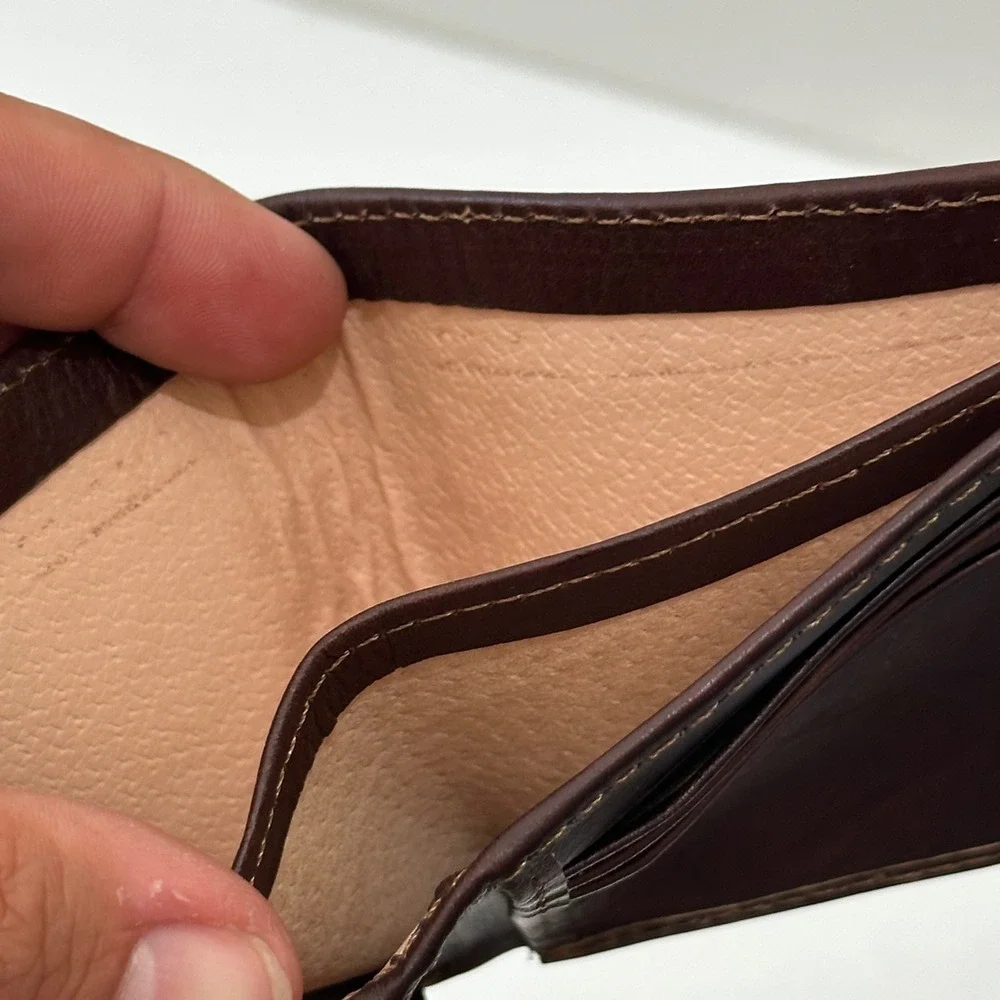 Handmade Leather Bifold Wallet Mens Rustic Chocolate Brown Artisan Nicaragua